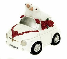 Spardose Hochzeitauto +Tauben 16 cm Polyresin...