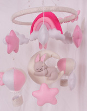 Roomi Me Baby decor: Sleepy Head felt crib mobile  Bunny Dreams wall hanging