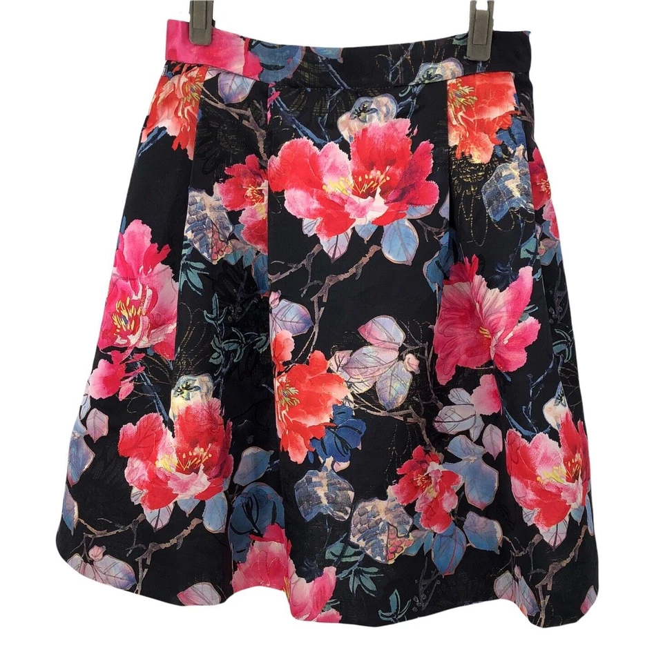 Falda Floral Botánica Metálica Mujer Talla 6 Plisada Antonio Melani Foto 2 de 4