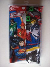 Justice League Underwear Underpants Boys 3 Briefs Sz 6 Multi Character NIP