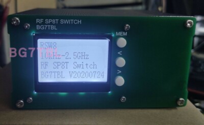 LCD 10KHz-2.5GHz SP8T Single-pole eight-throw switch,8 select 1 switch By BG7TBL