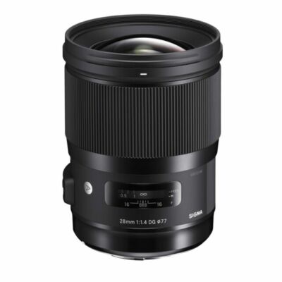 SIGMA シグマ 28mm F1.4 DG HSM EF Canon Sigma Art 28mm F1.4 DG HSM Canon EF Mount Wide Angle Lens - Black