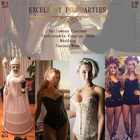 Plus Size Sexy Lace up Boned Corset Overbust Top Punk Waist Cincher Shaper Black