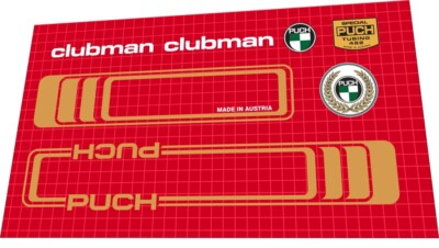 Puch Clubman frame decal set in Gold