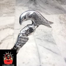 New Silver Raven Crow Skull in Claw Handle Natural Rosewood Walking Stick Cane