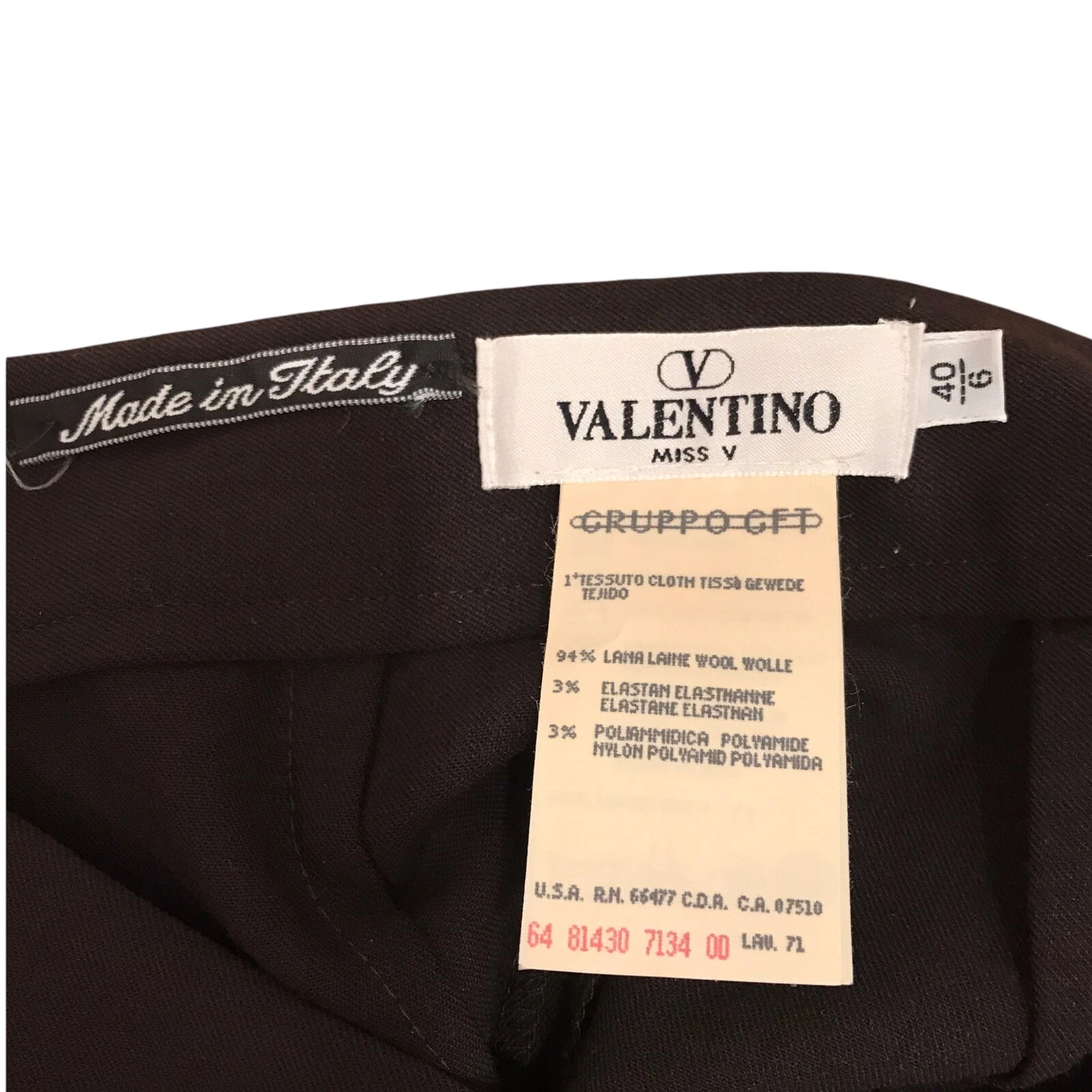 Valentino Miss V Gruppo GFT Marroni Reslassanti Designer Vintage 40 6