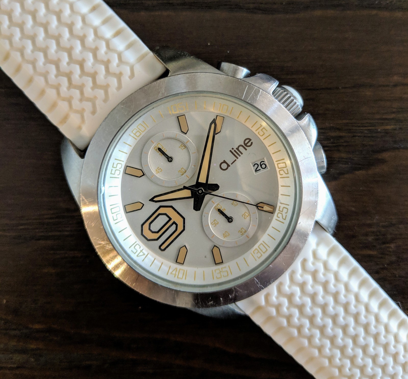 A_LINE ‘AROHA’ LOVED AUTHENTIC BEIGE STAINLESS STEEL CHRONOGRAPH LADIES WATCH Watches | Womens Arista 4083 Monaco | Stührling main image 2