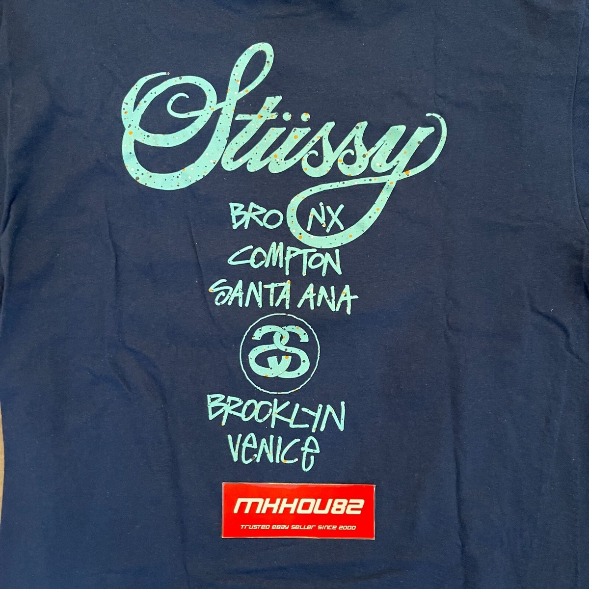 New Vintage Stussy x Nike World Tour Tee T-Shirt Navy Blue
