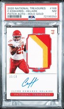 2020 National Treasures /10 Clyde Edwards-Helaire RPA Rookie Auto Gold PSA 7