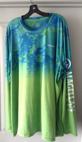 T-shirt Magellan homme 3XL turquoise manches longues performance pêche bleu vert - Photo 1 sur 2
