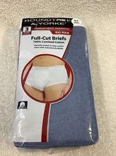 MENS ROUNDTREE  YORKE 3 PAIR PREMIUM FULL-CUT BRIEFS 100 COTTON BIG MAN 54