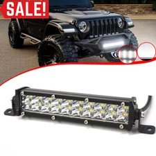 240W 8"inch Dual Row LED Work Light Bar Spot Driving Offroad 4WD ATV Truck 9/10"