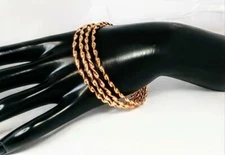 High Quality 18K Rose Gold Tone plated Twist Fashion Bangle Bracelet USA SELLER 