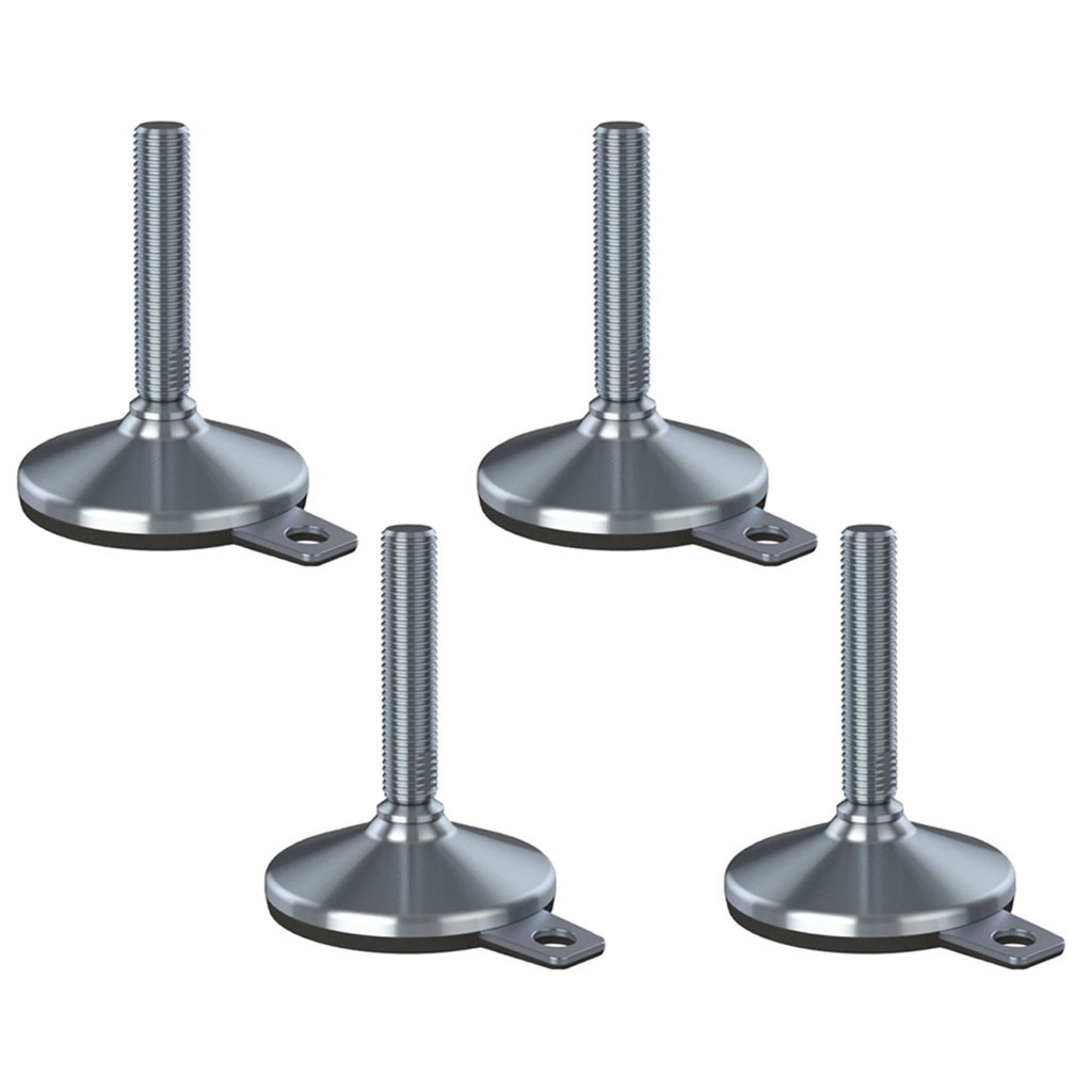 Stainless levelling foot M20x100 105mm base & anti-vibration pad 8800kg-Set of 4