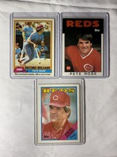 Pete Rose Reds Phillies Topps Lot Of 3 MLB Cards