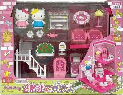 Sanrio Hello Kitty 2-Story Dollhouse Playset with Figures and Furniture