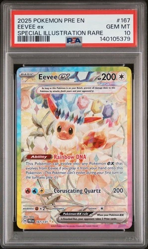 2025 POKEMON PRE EN-PRISMATIC EVOLUTIONS #167 EEVEE EX PSA 10