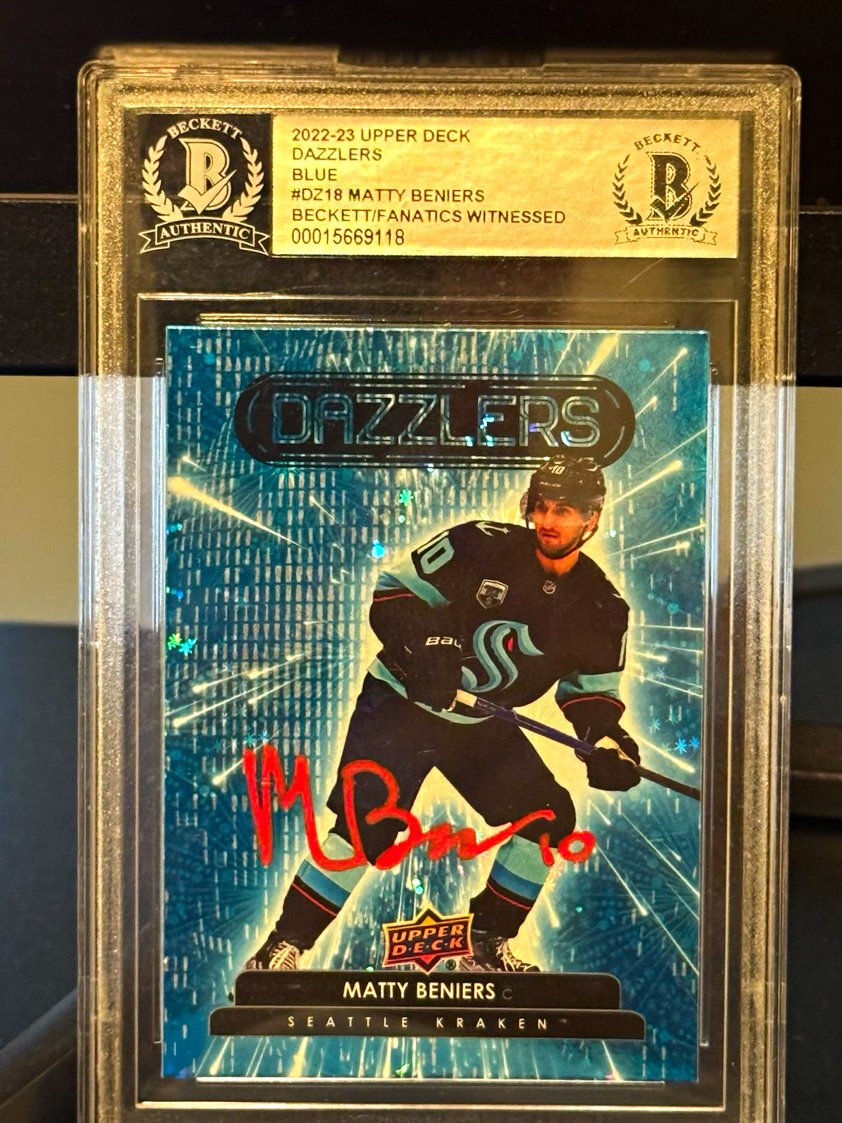 UD 22-23 Series 1 Matty Beniers Blue RC In Person Auto Red Eye Ink 1/1 ⚓️🔥