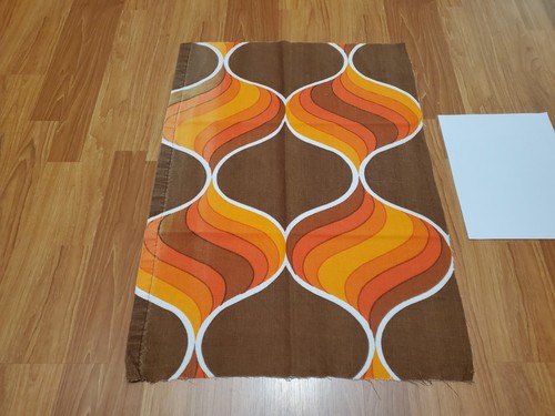 Awesome RARE Vintage Mid Century retro 70s Org Brn Twist Drop fabric! LOOK