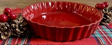 NEW Large Emile Henry Deep Ceramic Flan Tart Dish 11" Red
