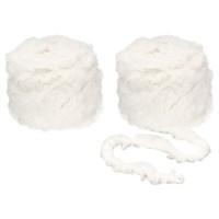 70Yds Kunstpelzgarn 2 SträNge Fuzzy-Garn, HäKelgarn, Flauschiges Garn Beige/Weiß