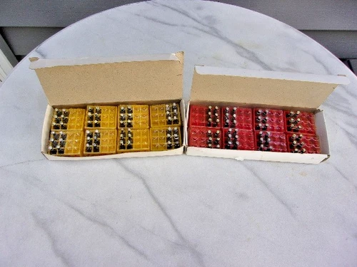 16 Vintage Toy Coca-Cola Cases Miniature Bottles With Yellow and Red Crates.