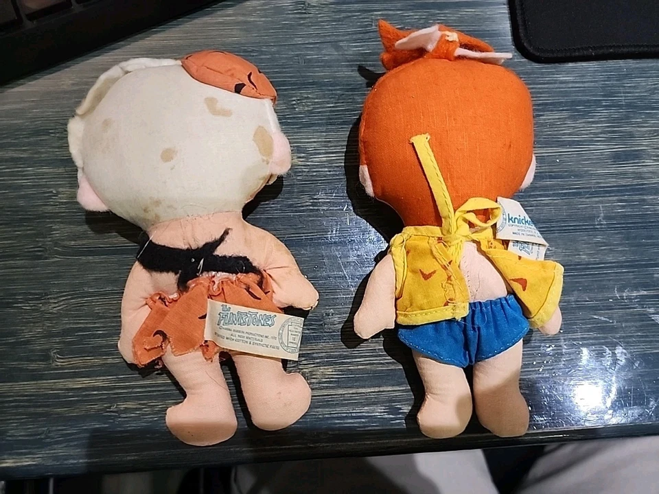 Vintage Pebbles Bam Bam Knickerbocker Stuffed 70s Toy Doll Set - Image 4 of 4