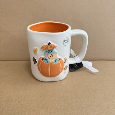 Rae Dunn Disney Eeyore Donkey Halloween Mug Pumpkin Trick or Treat Double Sided