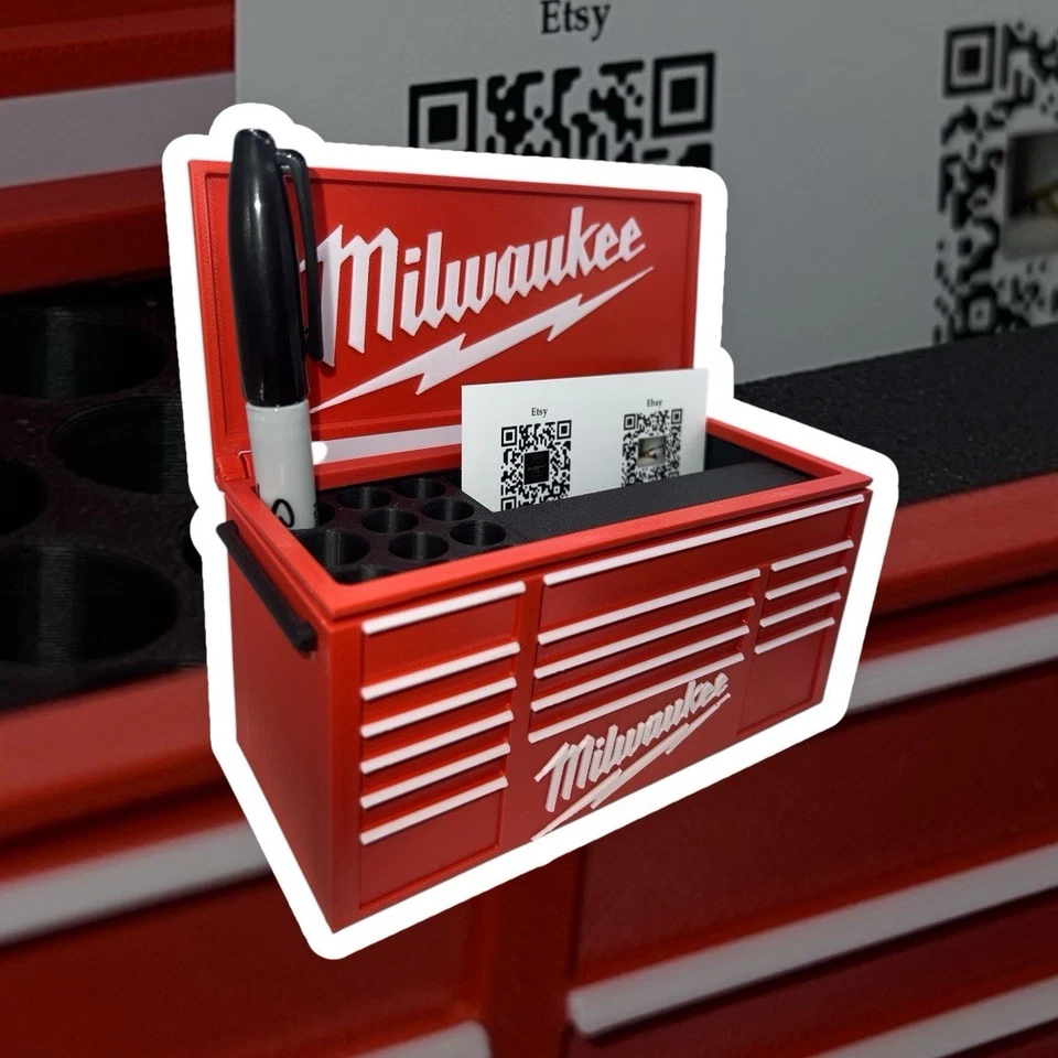 Caja de herramientas Milwaukee Workbench tarjetas de visita y soporte para bolígrafo Foto 3 de 4
