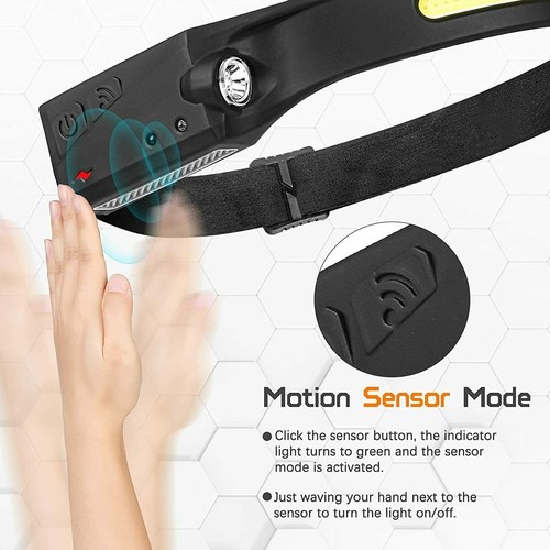 1-3X Waterproof COB Headlamp Night Buddy LED Motion Sensor Head Torch Headlight - Picture 7 of 15