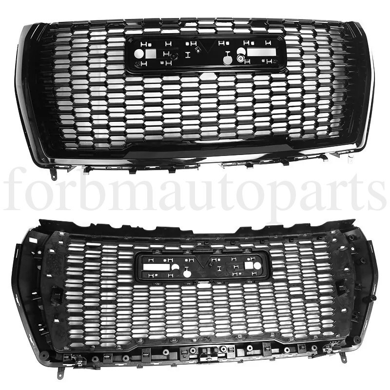 Front Grille Hood Trim Molding Gloss BK Set 7pcs Fit For 2021-2024 GMC Yukon/XL