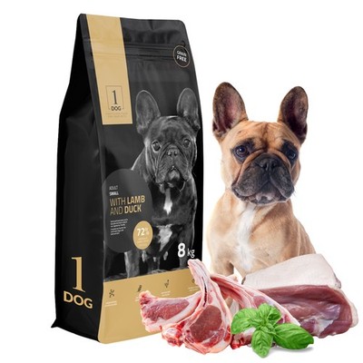 Hundefutter Trockenfutter getreidefrei 8kg für kleine Rassen mit Lamm Ente 1DOG