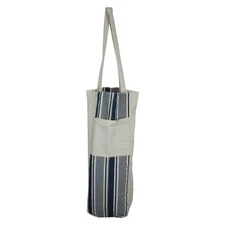 25" Blue and White Striped Hanging Storage Tote Bag