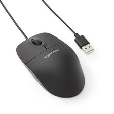 Amazon Basics 3-Button USB Wired Mouse with Scrolling and Tracking - Standard, B