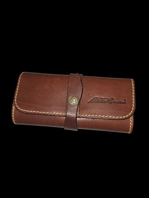Eddie Bauer Leather Fly Wallet. W/ Flies.