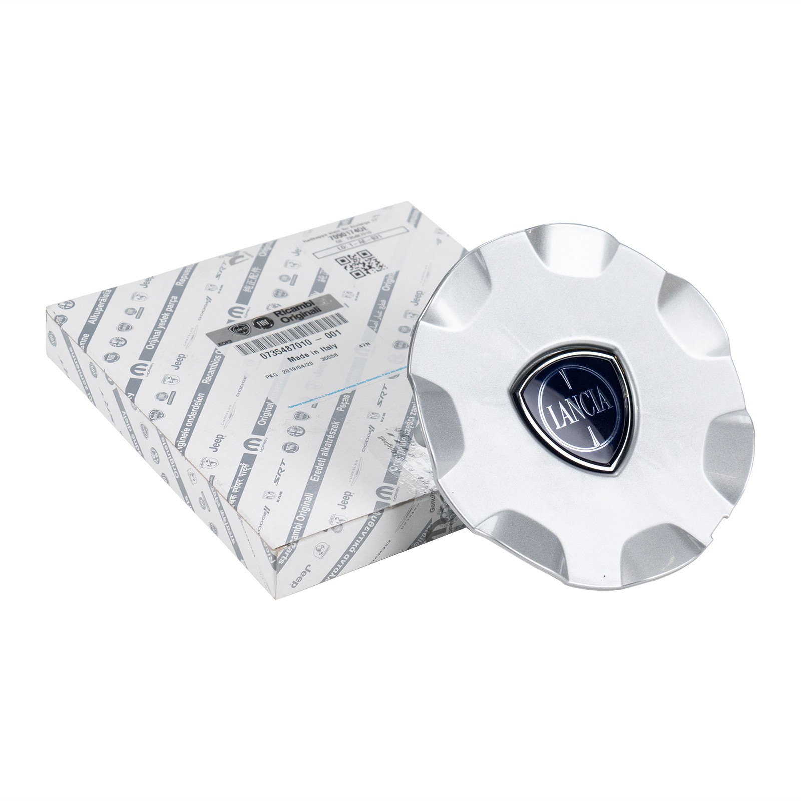 Original Lancia Tapacubos Llanta Cubierta 17 Pulgadas Plata Delta 844 735487010