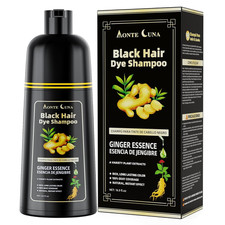 Black Hair Dye Shampoo 3 in 1 Gray Coverage Natural Herbal 500ml Men