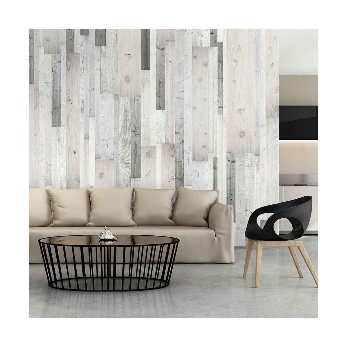 Papier peint effet bois 50x1000cm rouleau adhésif mural Wooden Cover