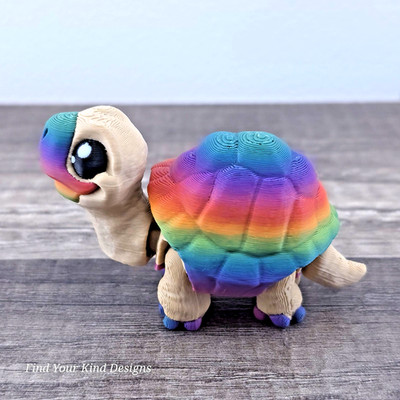 Mini Tortoise Turtle 3D Printed Articulated Flexi Fidget Toy Gift- Desk Pet