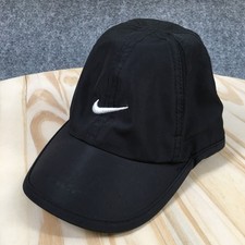 Nike Featherlight Baseball Cap Child Black OS Adjustable Curved Brim Embroidered