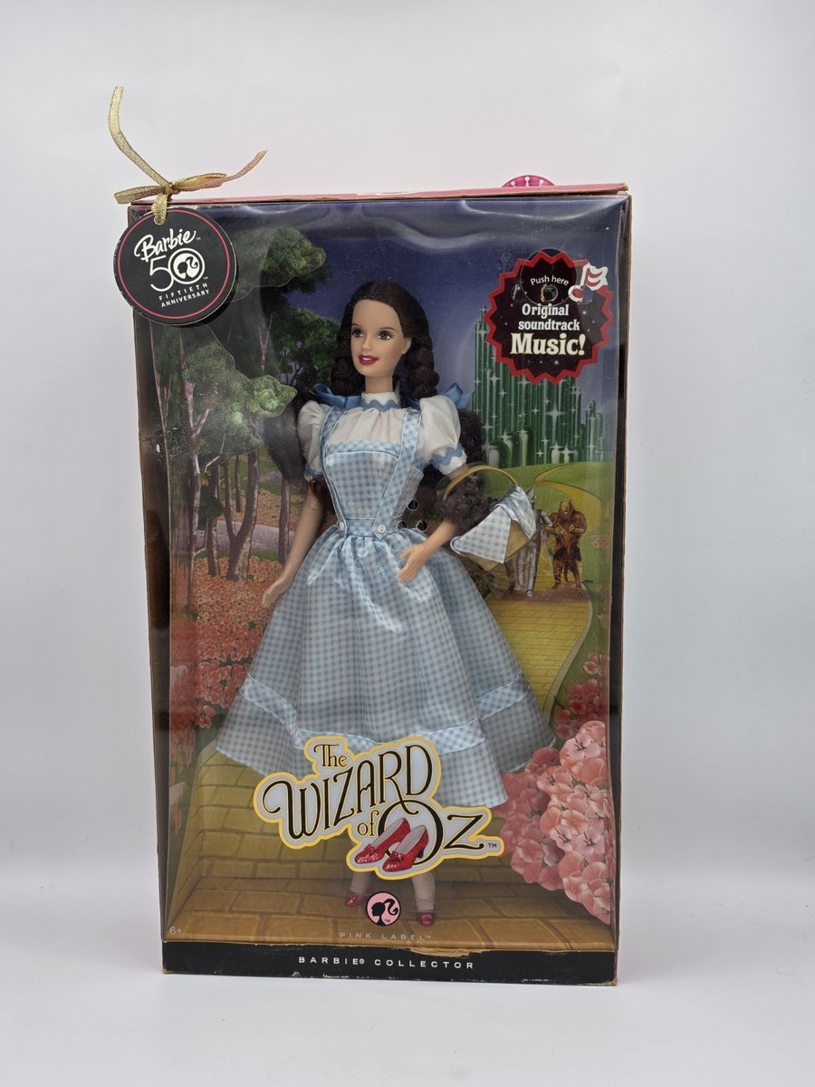50th ANNIVERSARY WIZARD OF OZ DOROTHY BARBIE DOLL Musical Pink Label NEW