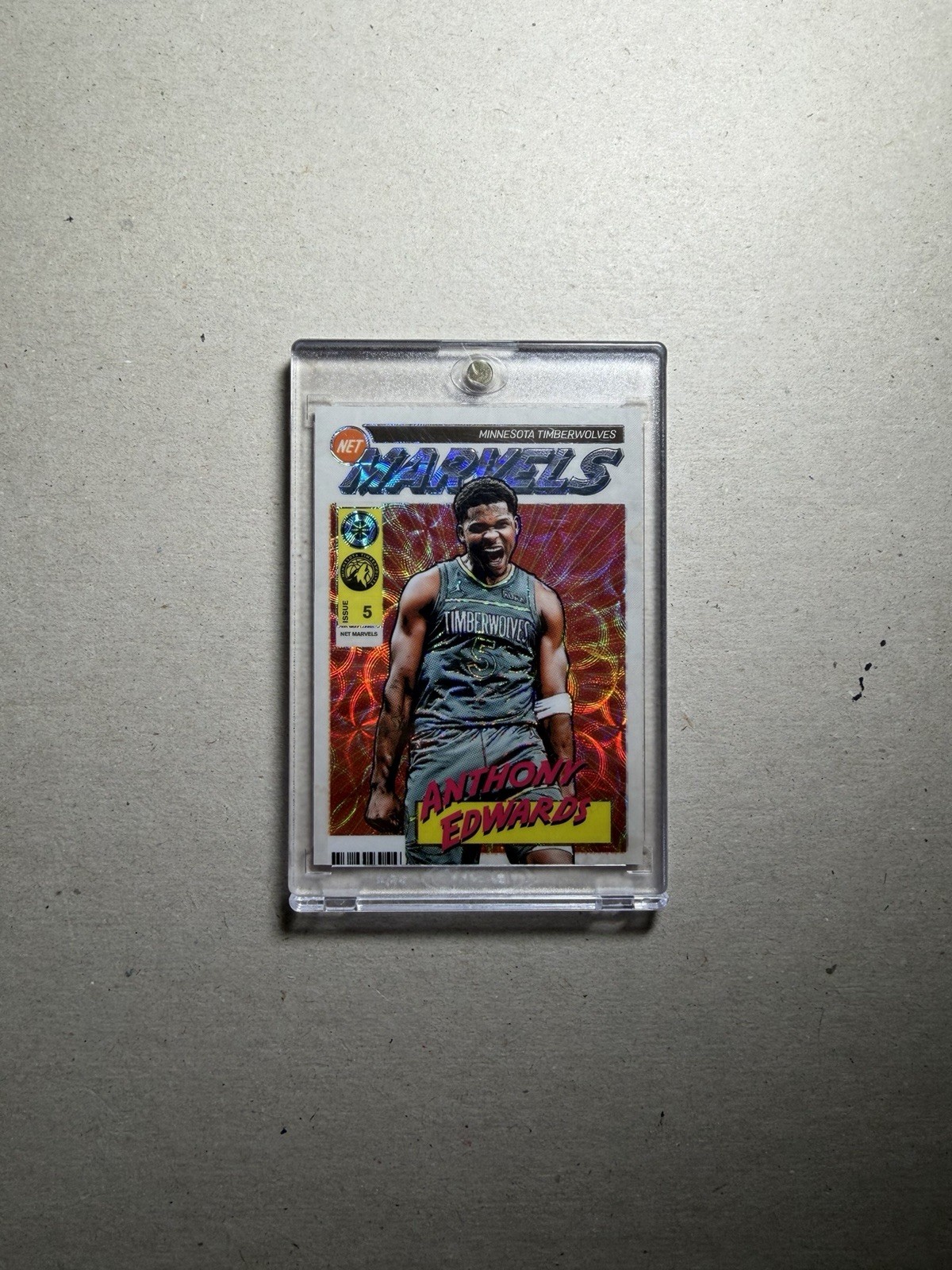 2023 Panini Hoops Premium Stock Anthony Edwards Retro Net Marvels #27 A