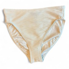 Carmen Marc Valvo High Waist Bikini Bottom - Wave Texture Size SM Ivory NWT