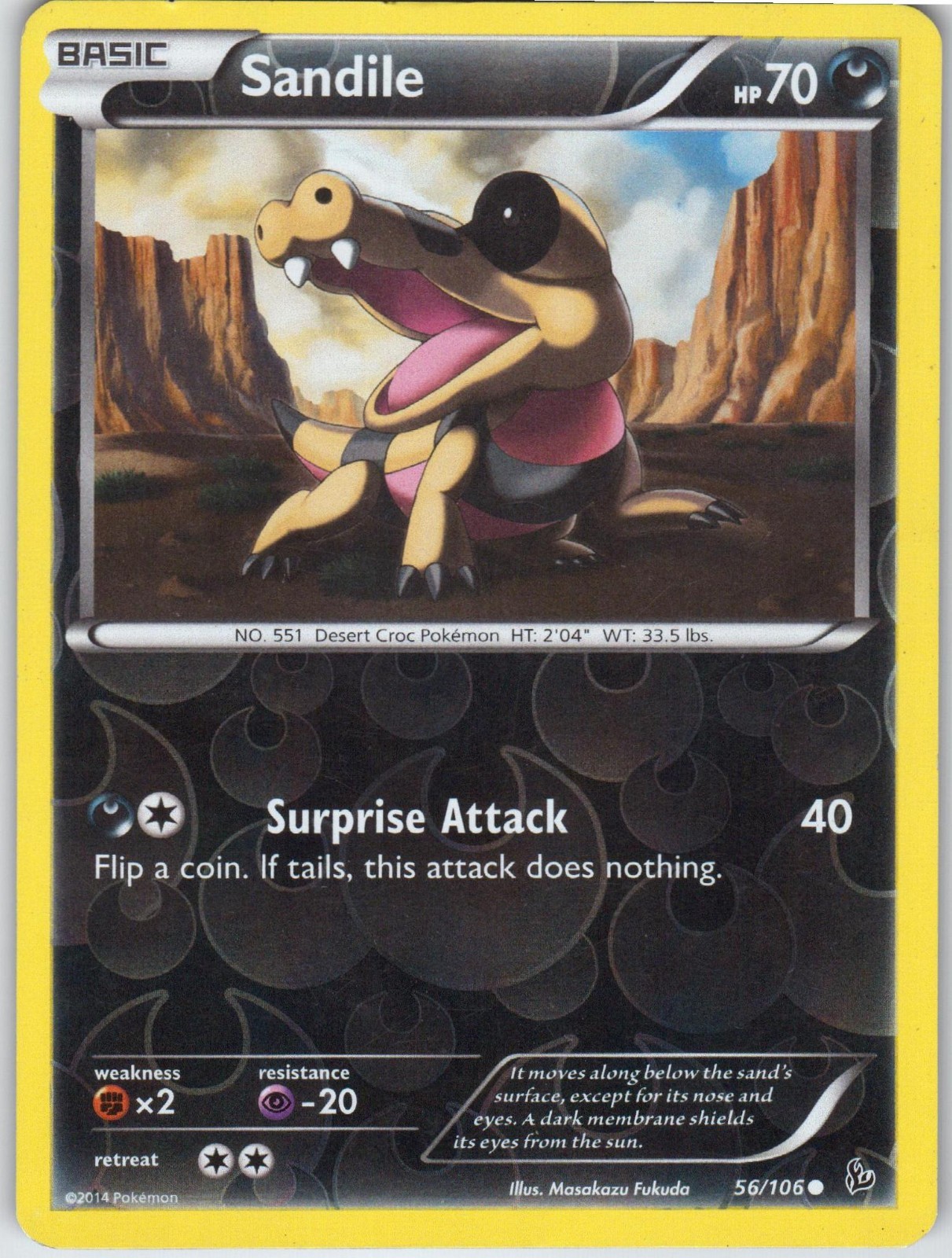 Sandile – Pokémon TCG Flashfire 56/106 Reverse Holo MP