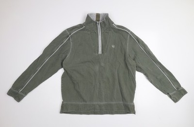 We Originals Herren Sweatshirt grün L Half Zip hochgeschlossen