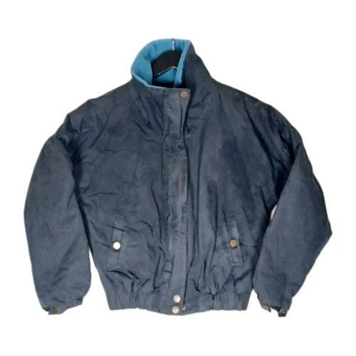 Vaute Couture Waxed Bomber Jacket New York Women's Coat Size S Blue Made In USA - product listing photo