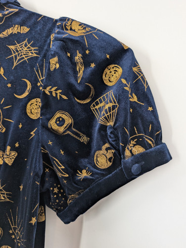 Modcloth x Collectif Swing Dress US size 14 Velvet Collar Pockets Navy RARE NWT - Picture 5 of 15