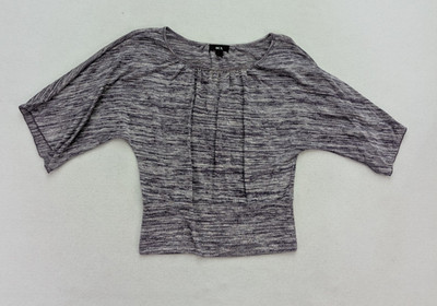 BCX Women's Top Size M Purple Short Sleeve Dolman Stretch Knit