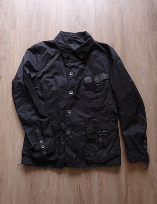 ERMANNO SCERVINO Jacke schwarz Größe D42 I48 Fransen Lederdetails