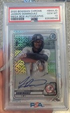Jasson Dominguez Bowman Chrome Mega Box Refractor Auto PSA 10 Yankees Rookie